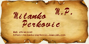 Milanko Perković vizit kartica